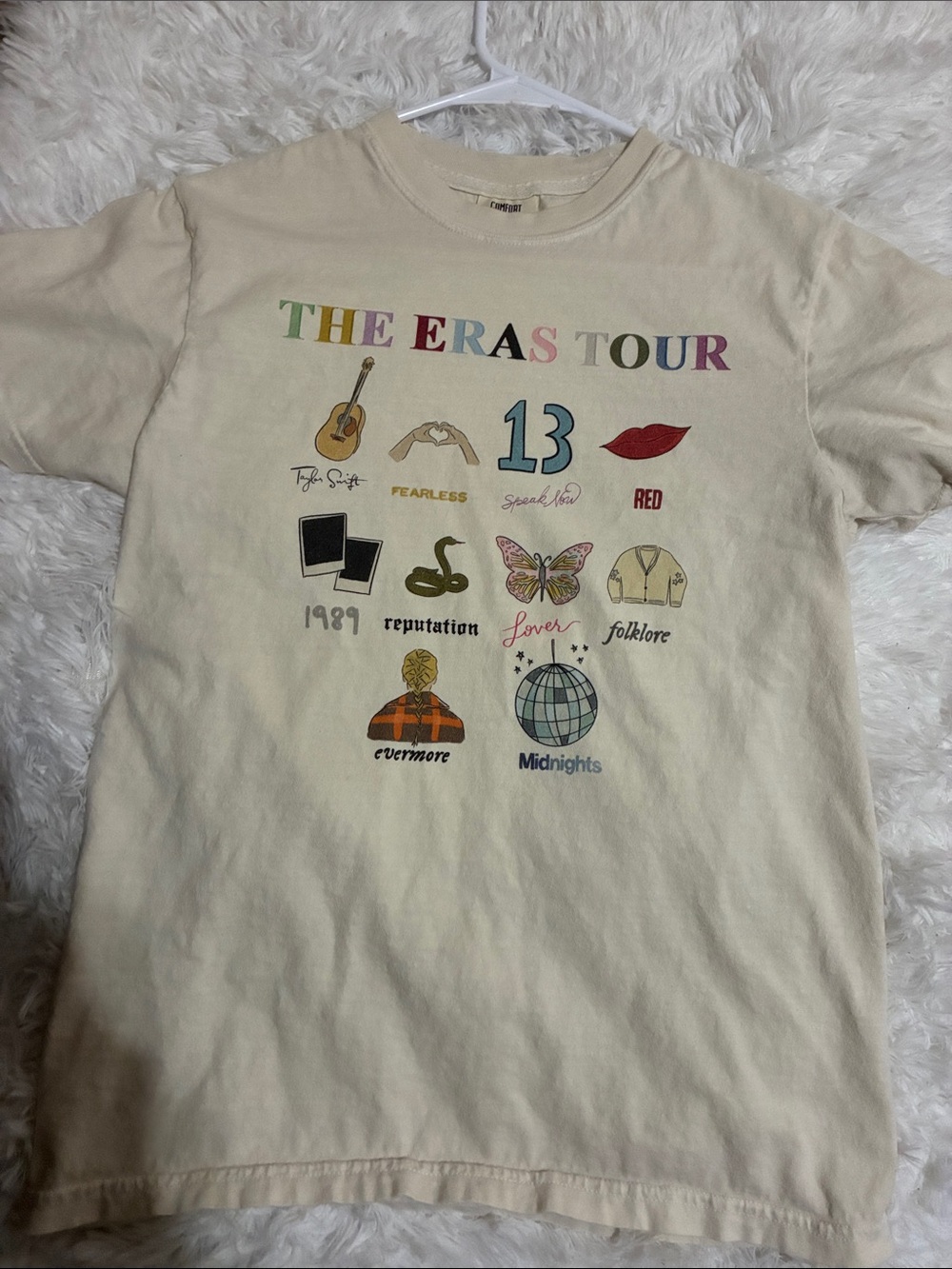 Taylor swift Comfort Colors Cream 'The Eras Tour' Graphic Tee small